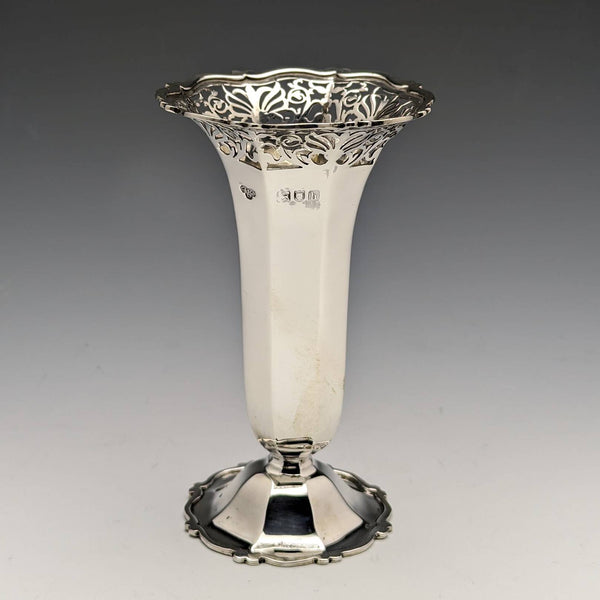 1903年 英国アンティーク 純銀製 花瓶 一輪挿し 81g Goldsmiths & Silversmiths
